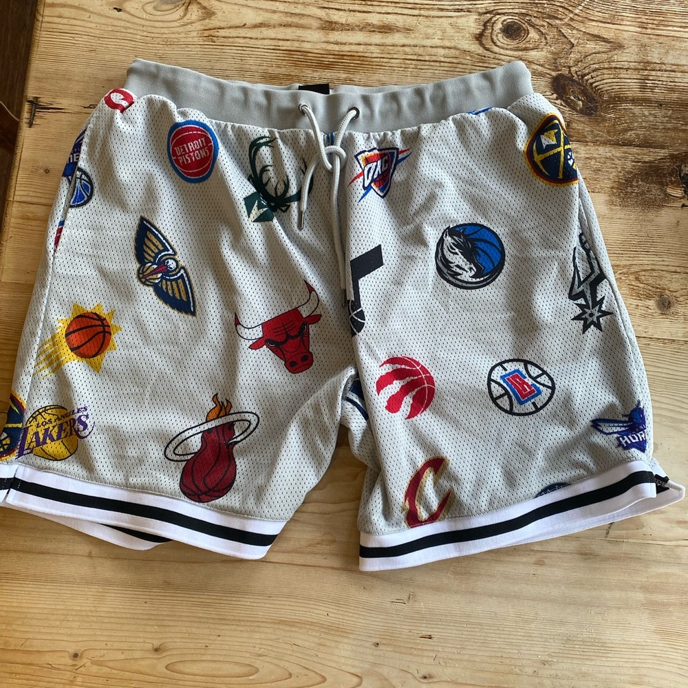 Gray Basketball Team Logo Shorts